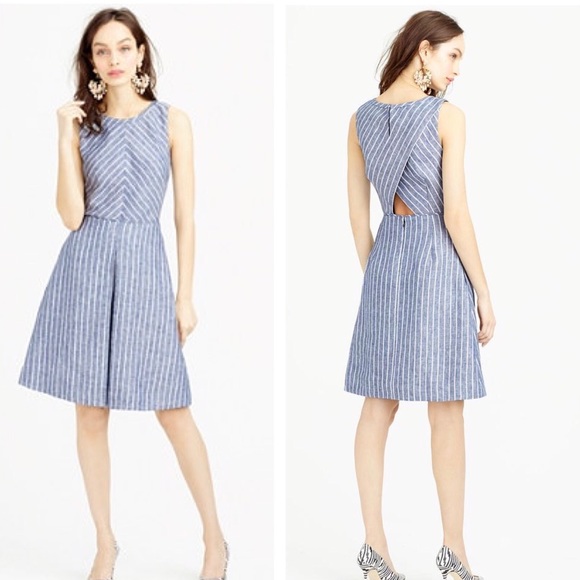 J. Crew Dresses & Skirts - J. Crew Chevron Striped Linen Dress